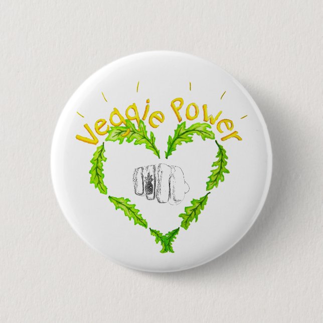 Badge Rond 5 Cm Veggie Power Knapp (Devant)
