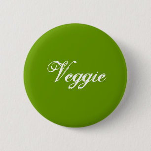 Badge Rond 5 Cm Veggie.Vert. Slogan.