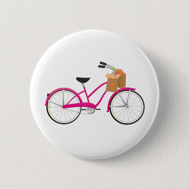 Badge Rond 5 Cm Vélo à clic chaud avec oranges (Devant)