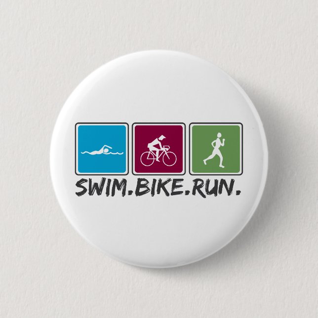 Badge Rond 5 Cm vélo de bain couru (triathlon) (Devant)