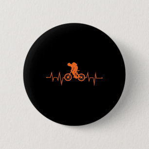 Badge Rond 5 Cm Vélo de Montagne Battement de Coeur Cavalier VTT