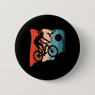 Badge Rond 5 Cm Vélo de Montagne Bicyclette Rétro Mtb Cyclisme Vél