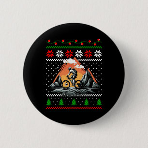 Badge Rond 5 Cm Vélo de montagne de Noël Sports Cyclisme Amateur N