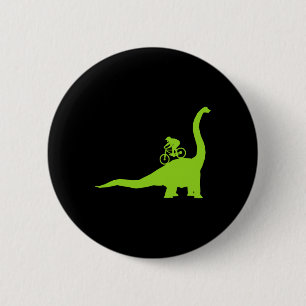 Badge Rond 5 Cm Vélo de Montagne Dinosaure Cycliste Mtb 