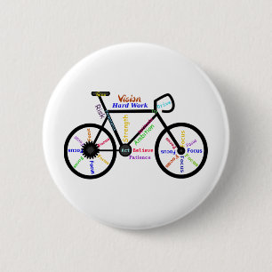 Badge Rond 5 Cm Vélo de motivation, cycle, faisant du vélo, mots