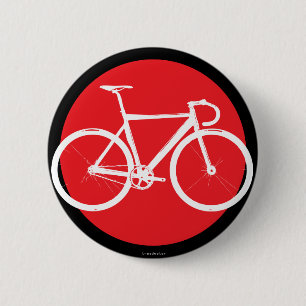 Badge Rond 5 Cm Vélo de voie - point rouge