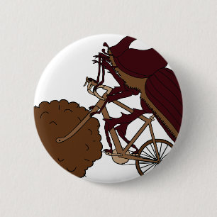 Badge Rond 5 Cm Vélo d'équitation de scarabée de Dung avec la roue