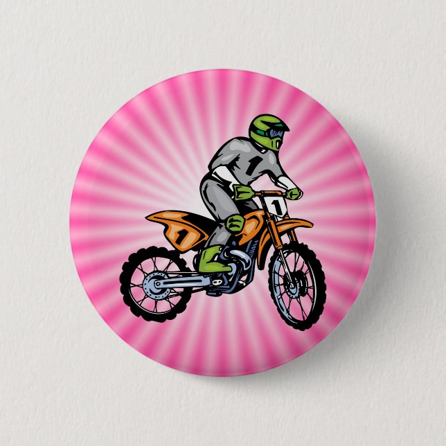 Badge Rond 5 Cm Vélo Rose. (Devant)