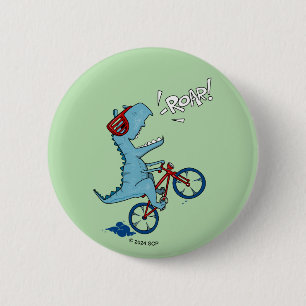 Badge Rond 5 Cm Vélo T-Rex Roar