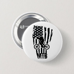 Badge Rond 5 Cm Vélo tout terrain drapeau américain Mtb patriotiqu