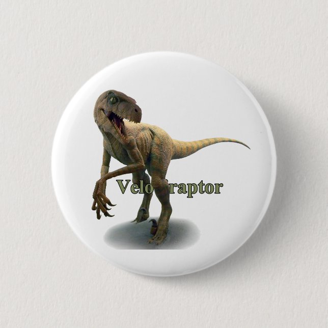 Badge Rond 5 Cm Velociraptor (Devant)