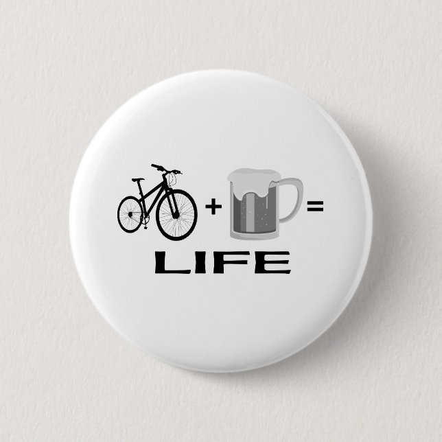 Badge Rond 5 Cm Vélos et bière ! (Devant)