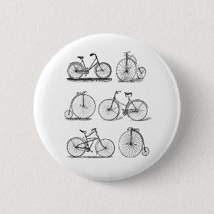 Badge Rond 5 Cm Vélos vintages pour le rétro insigne de bouton d