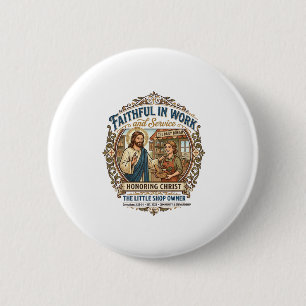 Badge Rond 5 Cm Vendeur d'artisanat Jésus Etsy Fabricant de chemis
