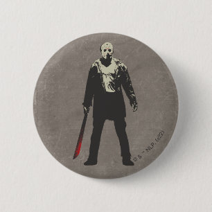 Badge Rond 5 Cm Vendredi 13   Jason Voorhees Caractère Art