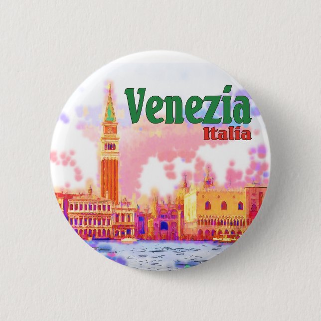 Badge Rond 5 Cm Venezia, Italie (Devant)