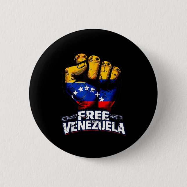 Badge Rond 5 Cm Venezuela Flag Venezuela Libre 2026  (Devant)