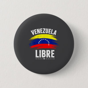 Badge Rond 5 Cm Venezuela Libre 2026 Drapeau du cœur du Venezuela