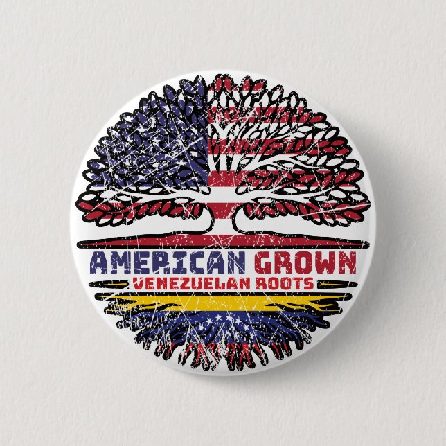 Badge Rond 5 Cm Venezuela Vénézuélien États-Unis États-Unis (Devant)