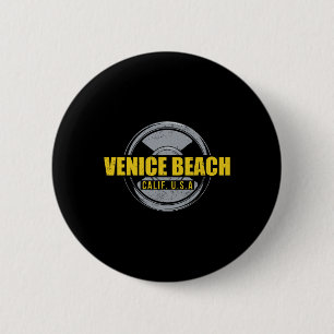 Badge Rond 5 Cm Venice Beach Californie Salle De Sport Usa Bodybui
