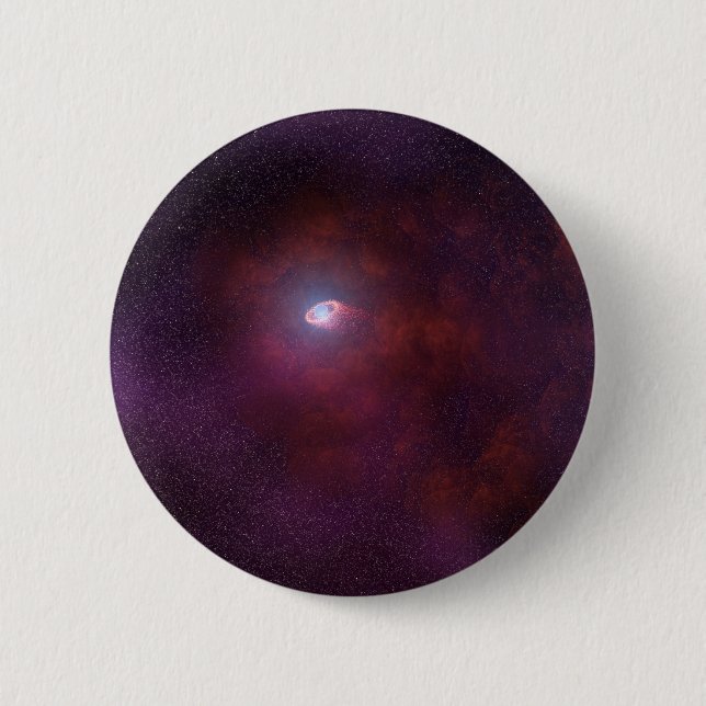 Badge Rond 5 Cm Vent Pulsar D'Une Étoile Neutron. (Devant)
