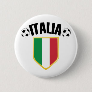 Badge Rond 5 Cm Ventilateur de football italien Italie
