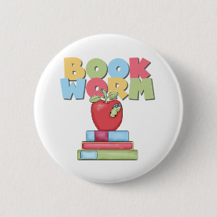 Badge Rond 5 Cm Ver de livre
