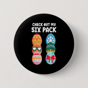 Badge Rond 5 Cm Vérifiez Mon Paquet De Six Funny Easter Egg Abs Wo