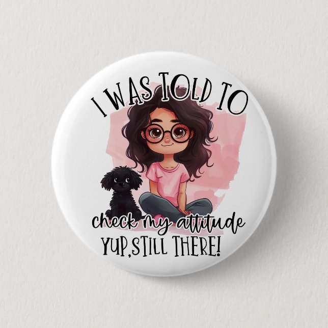 Badge Rond 5 Cm Verifique minha Atitude!! (Devant)