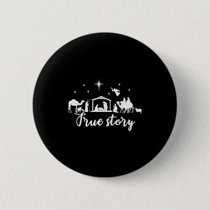 Badge Rond 5 Cm Véritable Histoire Cadeau de Noël Scène de la Nati
