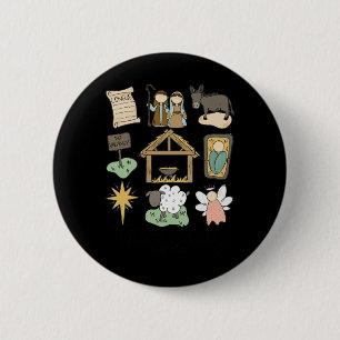 Badge Rond 5 Cm Véritable histoire Luke Jesus Nativité Religieux c