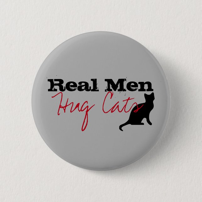 Badge Rond 5 Cm Véritable Homme Accroche Chats Kitty Love Funny Am (Devant)