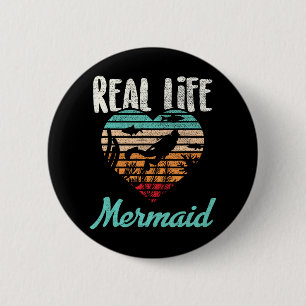 Badge Rond 5 Cm Véritable Mermaid Plongeur plongée plongée Snorkel