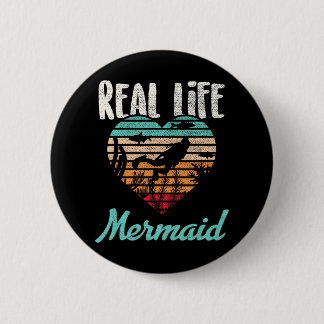 Badge Rond 5 Cm Véritable Mermaid Plongeur plongée plongée Snorkel