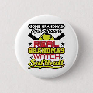 Badge Rond 5 Cm Véritable Montre de grand-mère de softball