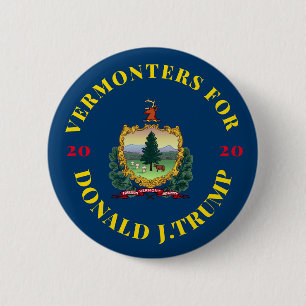 Badge Rond 5 Cm Vermont pour Donald Trump 2020