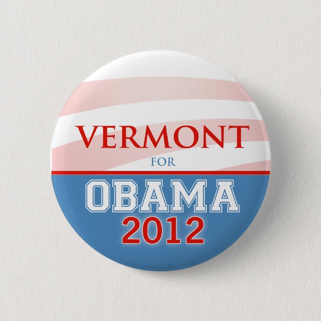 Badge Rond 5 Cm VERMONT pour Obama 2012 (Devant)