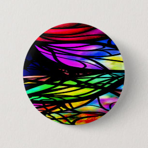 Badge Rond 5 Cm Verre Arc-en-ciel Coloré Fancy Amusant