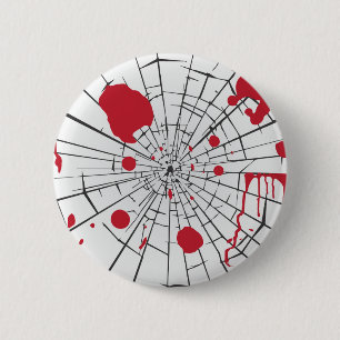 Badge Rond 5 Cm verre brisé d'halloween