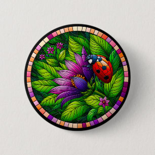 Badge Rond 5 Cm Verre tendu de Ladybug