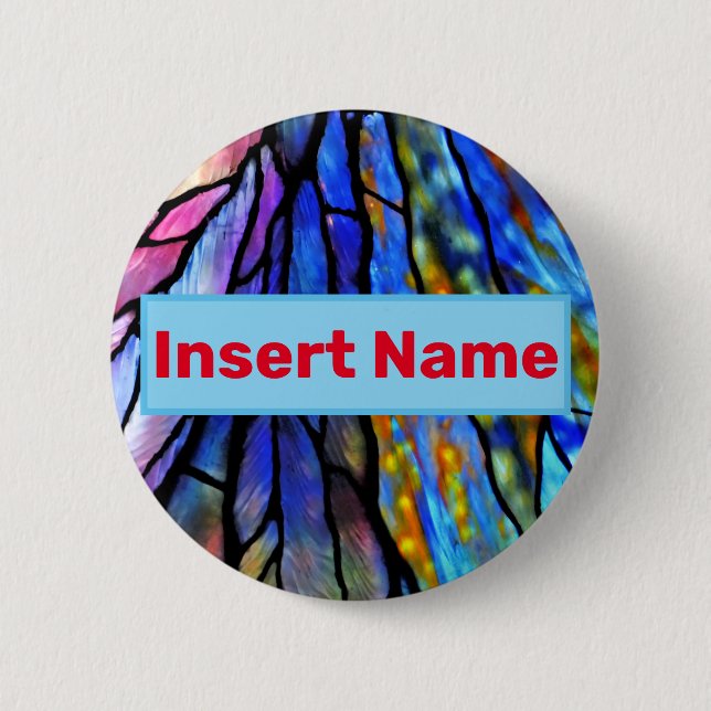 Badge Rond 5 Cm Verre, Tiffany - Style, (Devant)