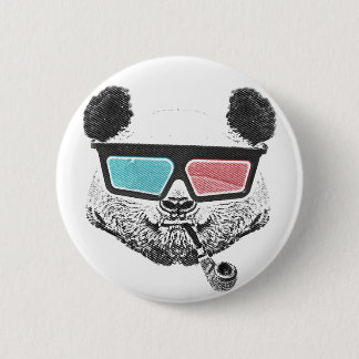 Badge Rond 5 Cm Verres à trois dimensions de panda vintage