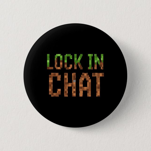 Badge Rond 5 Cm Verrouiller dans le chat - Rétro jeu vidéo Pixel A (Devant)
