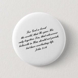 Badge Rond 5 Cm Vers de bible de 3h16 de John (KJV)