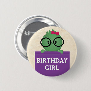 Badge Rond 5 Cm Vers de livre Fille d'anniversaire personnalisée
