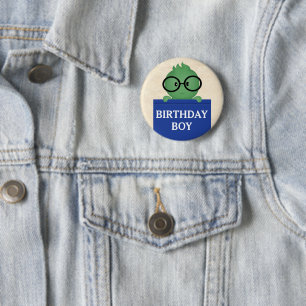 Badge Rond 5 Cm Vers de livre Personnalisé Birthday Boy