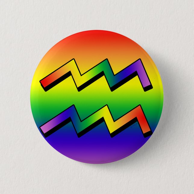 Badge Rond 5 Cm Verseau W de GLBT (Devant)