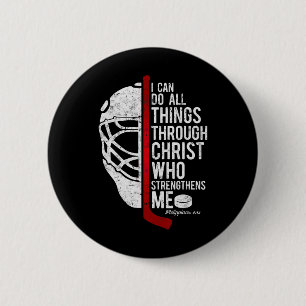 Badge Rond 5 Cm Verset biblique de hockey chrétien Philippiens Rel
