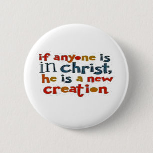 Badge Rond 5 Cm Verset de la Bible sur le Christianisme si quelqu'