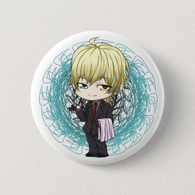 Badge Rond 5 Cm Version d'humain de Miketsukami (Devant)